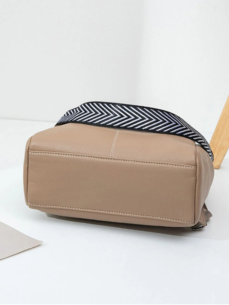 Leather Multi-Compartment Backpack Bag-zoom-