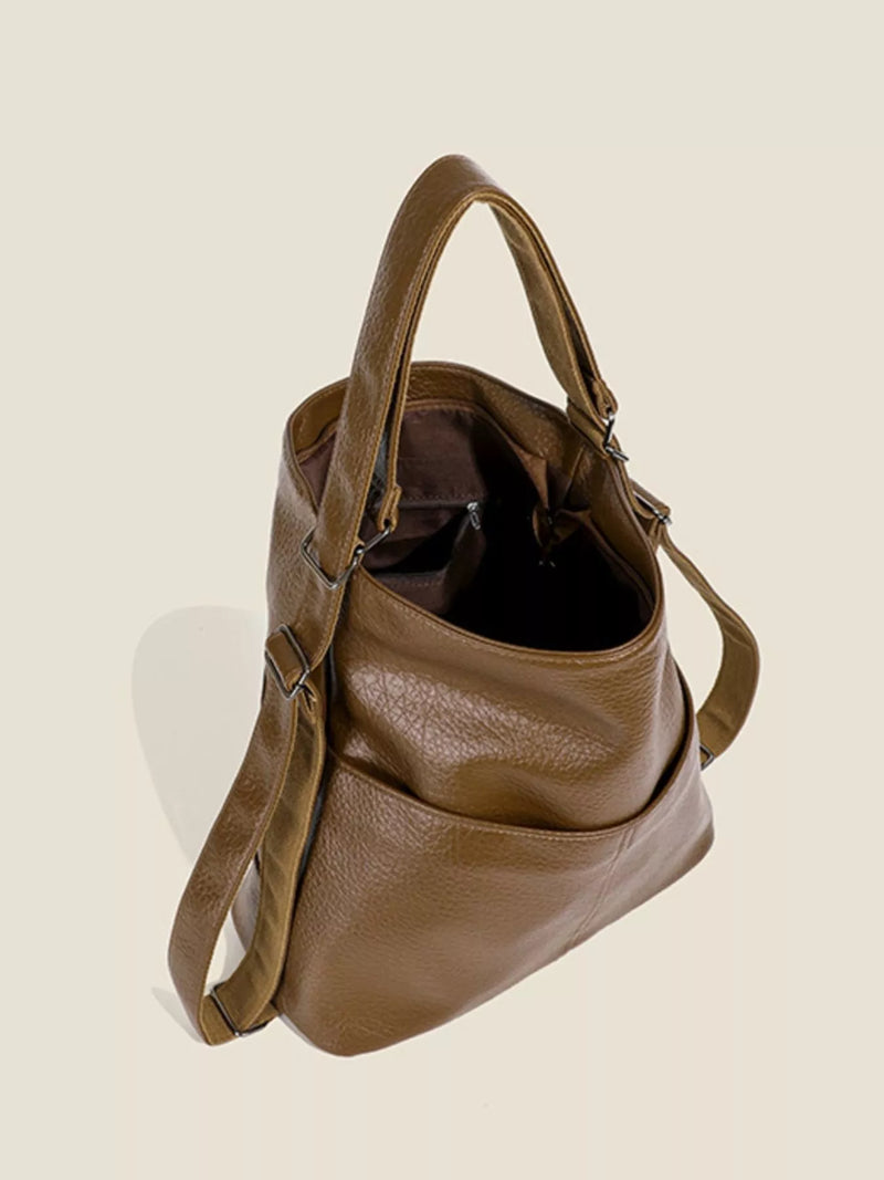 Leather Convertible Shoulder Bag-zoom-