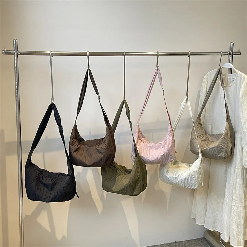 Pleated Dumpling Crossbody Bag-zoom-