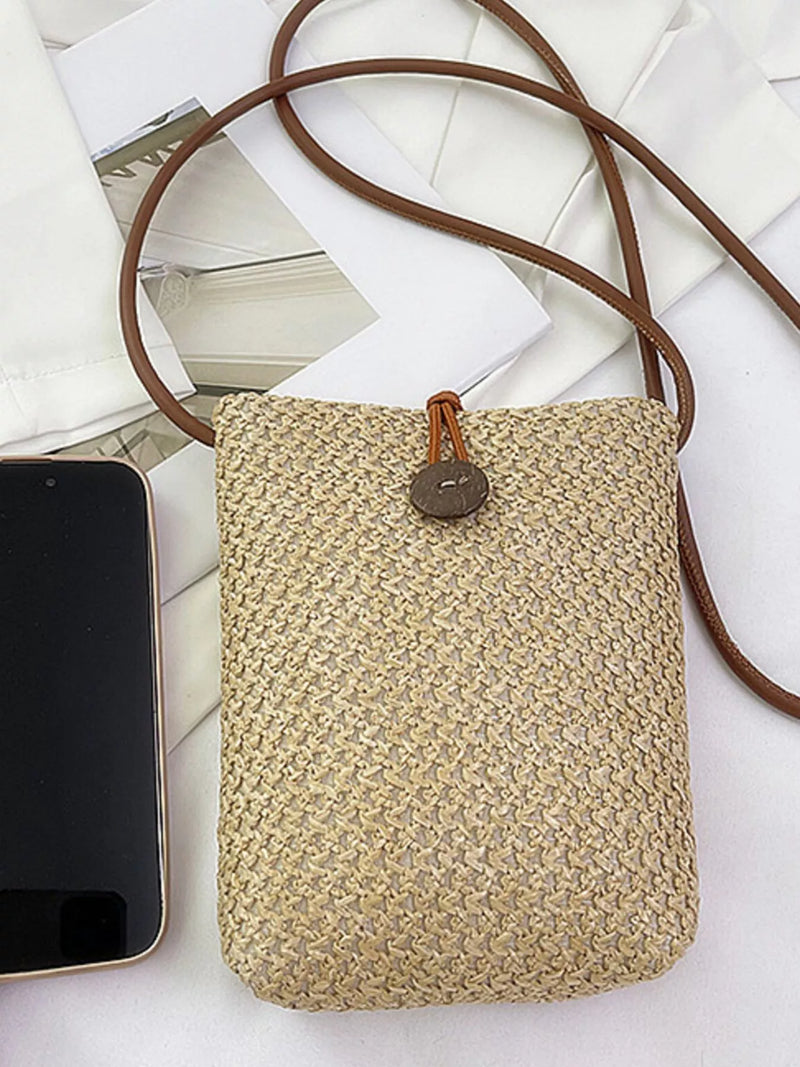 Straw Woven Crossbody Bag-zoom-