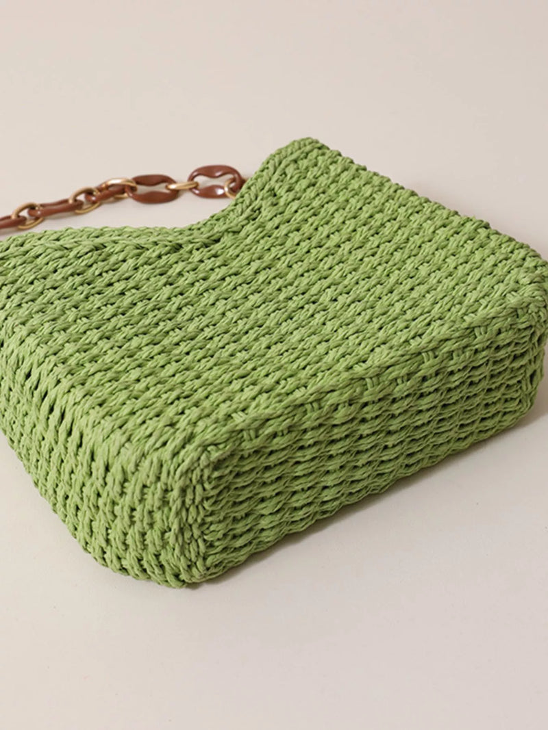 Woven Straw Shoulder Bag-zoom-