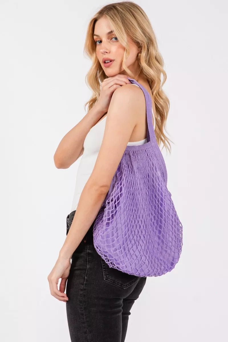 Fame Netted Beach Bag-zoom-