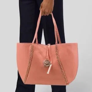 Badgley Mischka Women's Decorative Coral Chain Vegan Leather Tote-zoom-