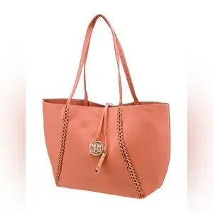 Badgley Mischka Women's Decorative Coral Chain Vegan Leather Tote