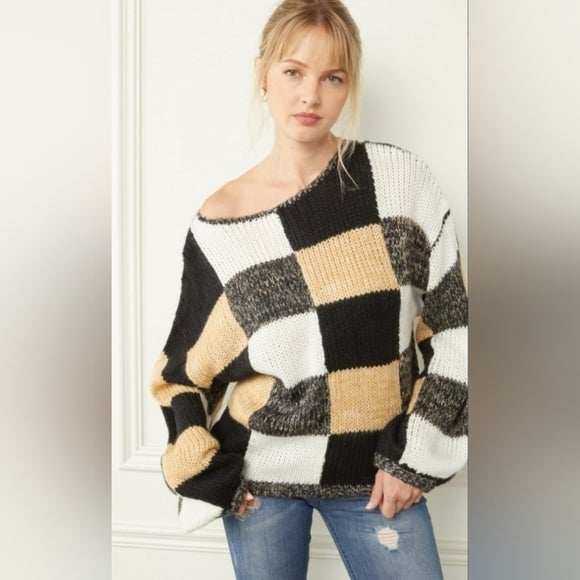 Karierter Pullover-zoom-