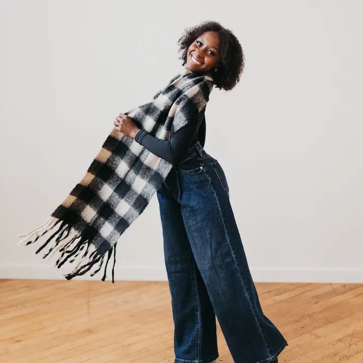 Chunky Checkered Scarf - Primrose Signature Boutique