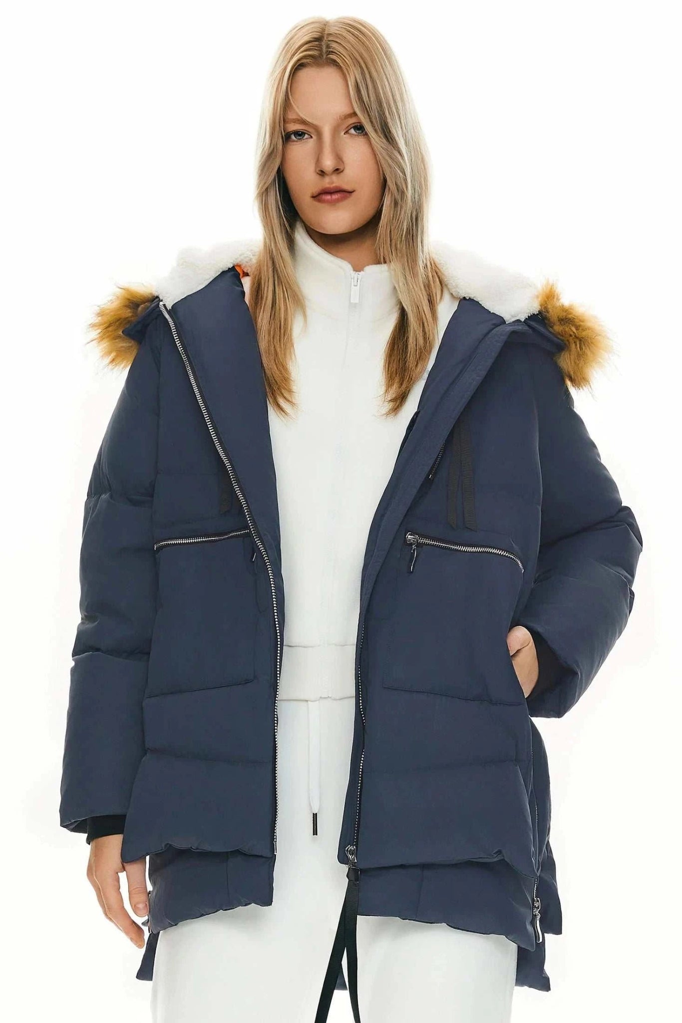 Classics Thickened Down Jacket with Faux Fur Hood - Primrose Signature Boutique