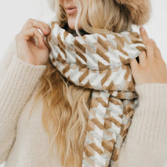 Cold Morning Houndstooth Scarf - Primrose Signature Boutique