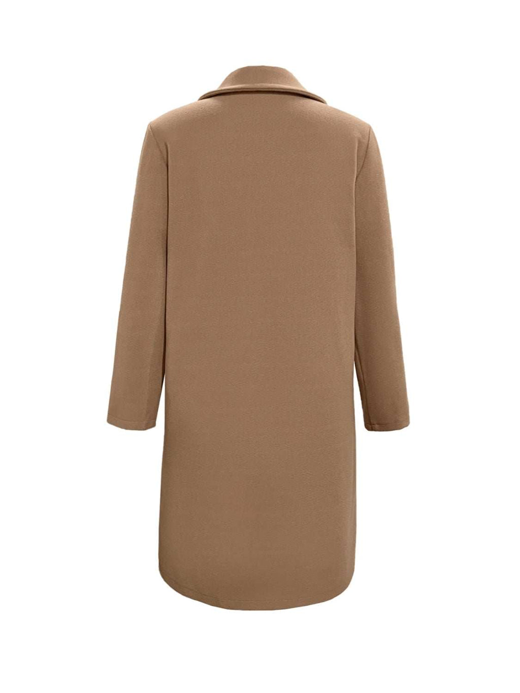 Collared Neck Button Up Long Sleeve Coat - Primrose Signature Boutique