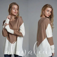 Color Block Knit Sweater - Primrose Signature Boutique