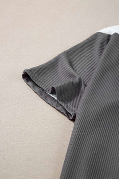 Color Block Round Neck Half Sleeve Top - Primrose Signature Boutique