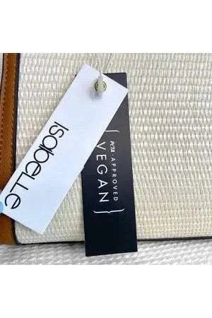 Cream and Brown Boho Style Woven Vegan Leather Purse - Primrose Signature Boutique