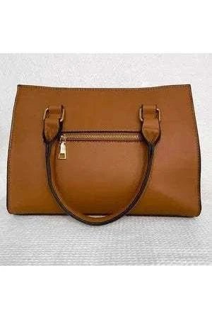 Cream and Brown Boho Style Woven Vegan Leather Purse - Primrose Signature Boutique