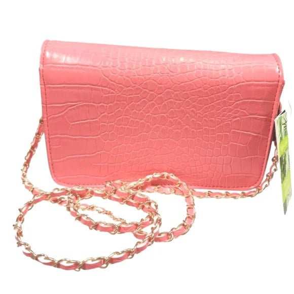Croc Crossbody Pink/ Salmon Bag - Primrose Signature Boutique