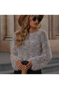 Crop Confetti Knit Sweater - Primrose Signature Boutique