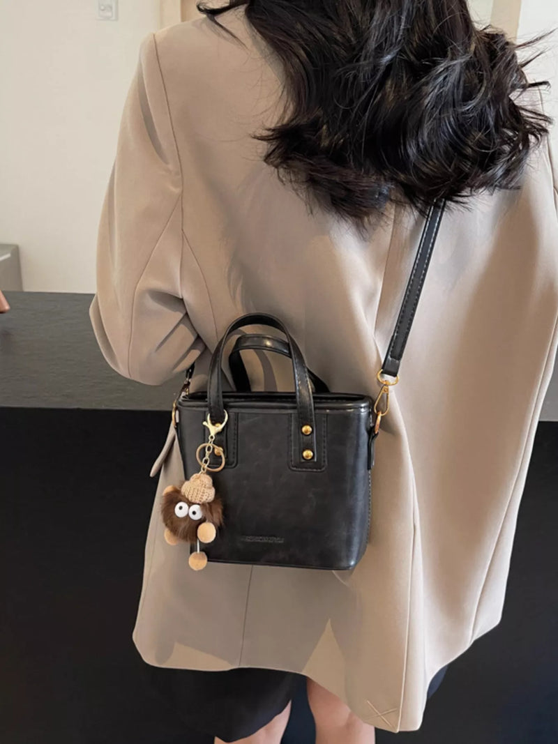 Leather Crossbody Bag with Charm-zoom-