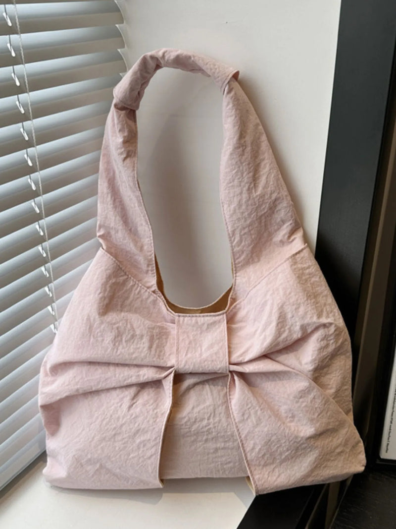 Ruched Bow Shoulder Bag-zoom-