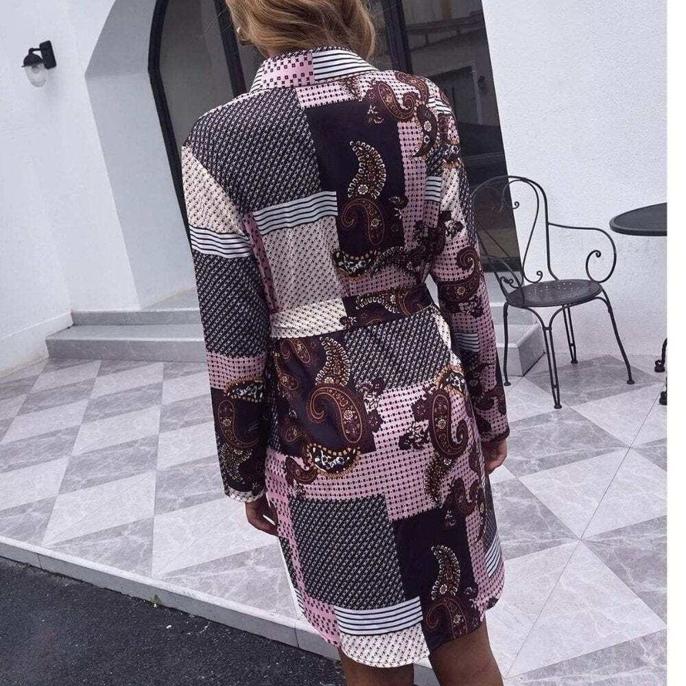 Detailed Mixed Print Dress - Primrose Signature Boutique
