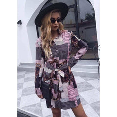 Detailed Mixed Print Dress - Primrose Signature Boutique