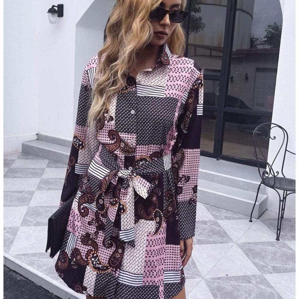 Detailed Mixed Print Dress - Primrose Signature Boutique