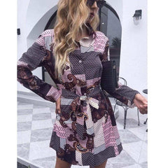 Detailed Mixed Print Dress - Primrose Signature Boutique