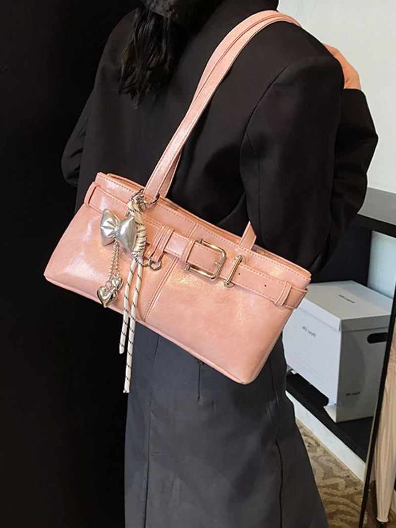 Buckle Decor Shoulder Bag-zoom-