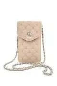 Diamond Quilted Studded Pearls Crossbody Phone Case - Primrose Signature Boutique