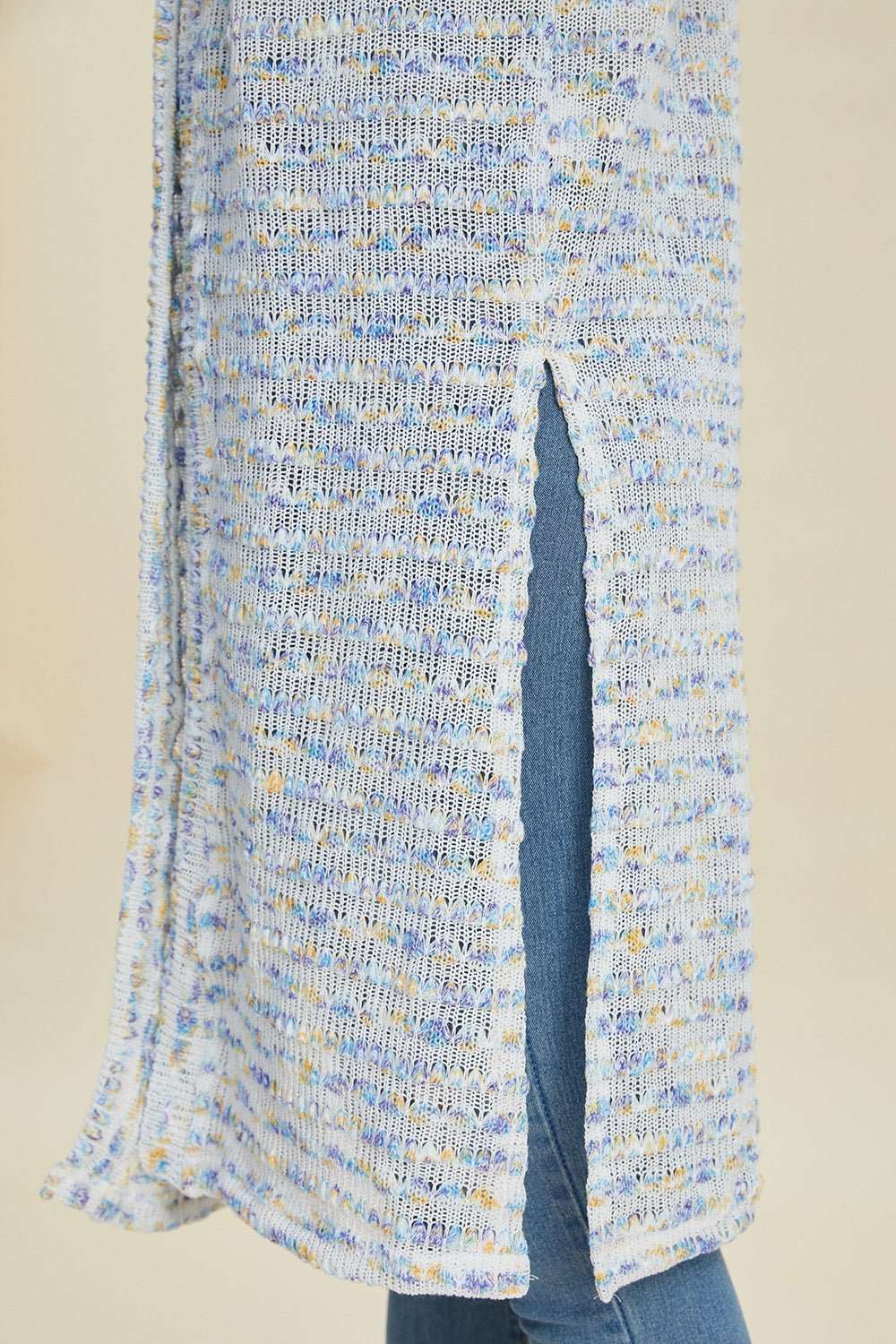 Double Take Full Size Open Front Longline Cardigan - Primrose Signature Boutique