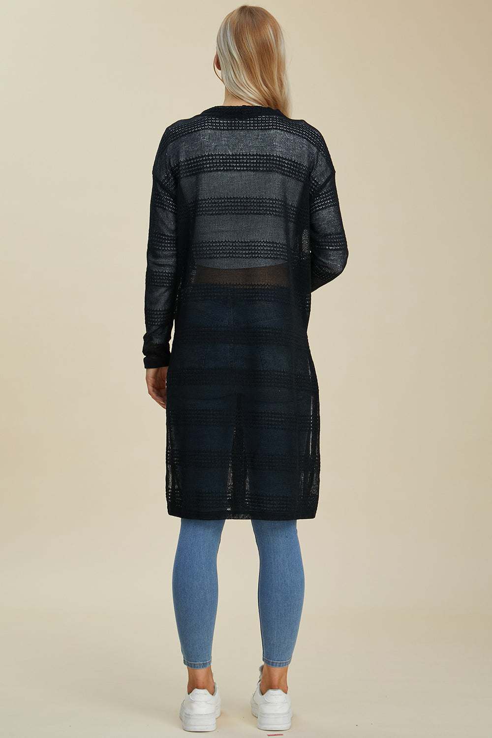 Double Take Full Size Open Front Longline Cardigan - Primrose Signature Boutique