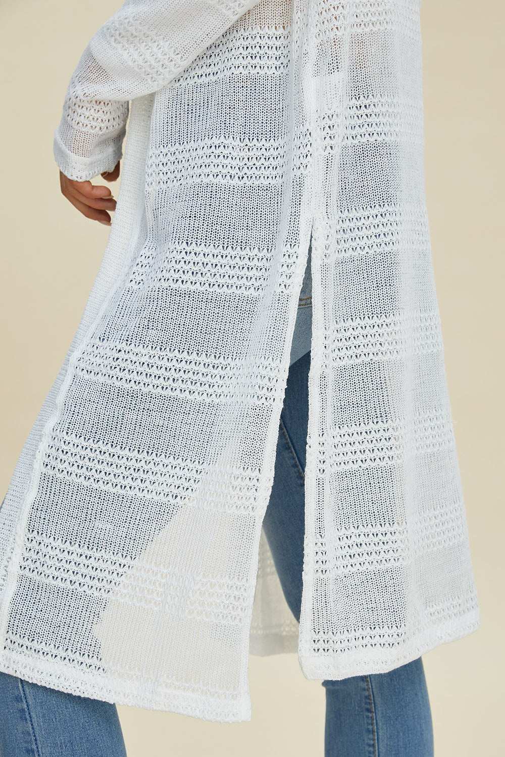 Double Take Full Size Open Front Longline Cardigan - Primrose Signature Boutique