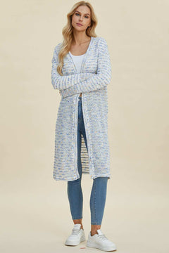Double Take Full Size Open Front Longline Cardigan - Primrose Signature Boutique