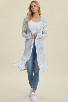 Double Take Full Size Open Front Longline Cardigan - Primrose Signature Boutique