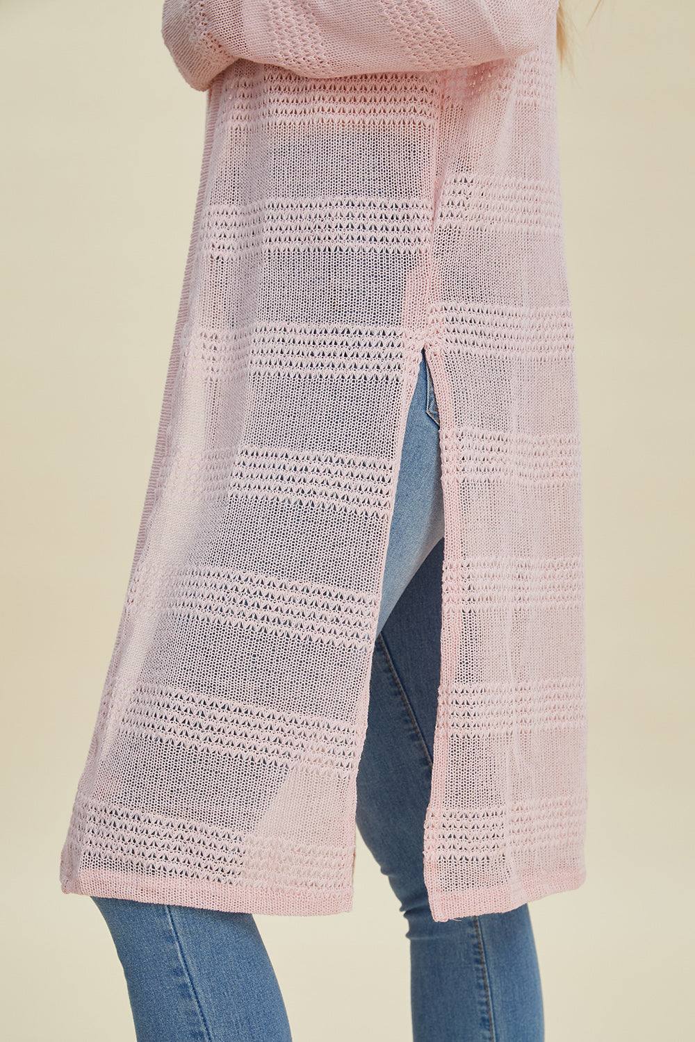 Double Take Full Size Open Front Longline Cardigan - Primrose Signature Boutique