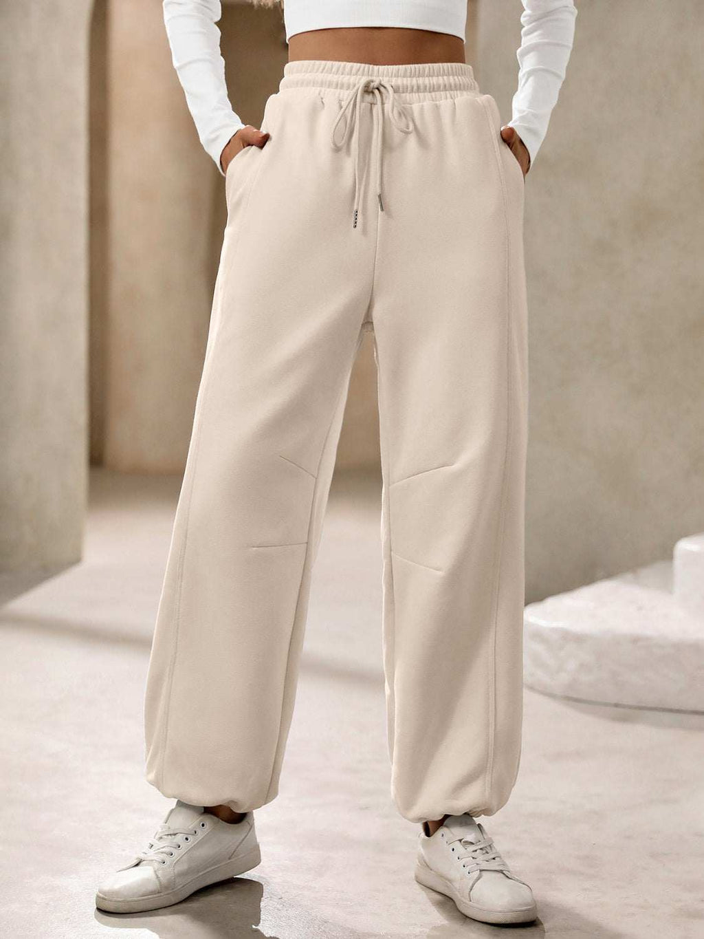 Drawstring Joggers with Pockets - Primrose Signature Boutique