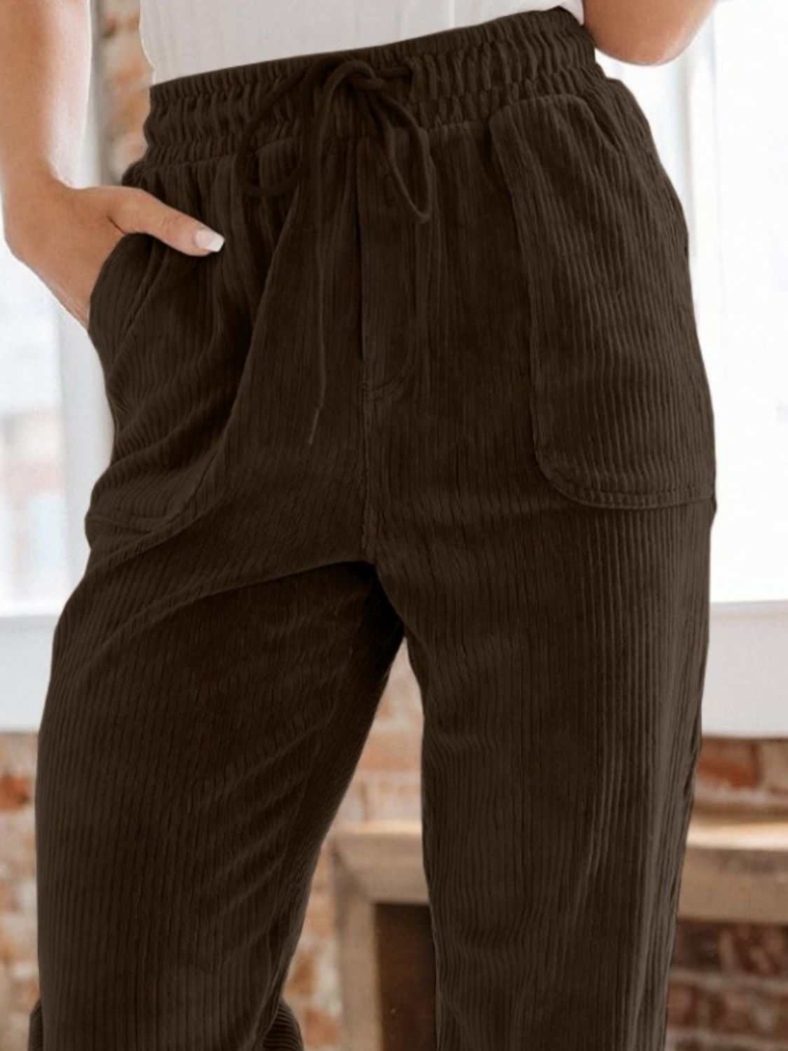 Drawstring Pants with Pockets - Primrose Signature Boutique