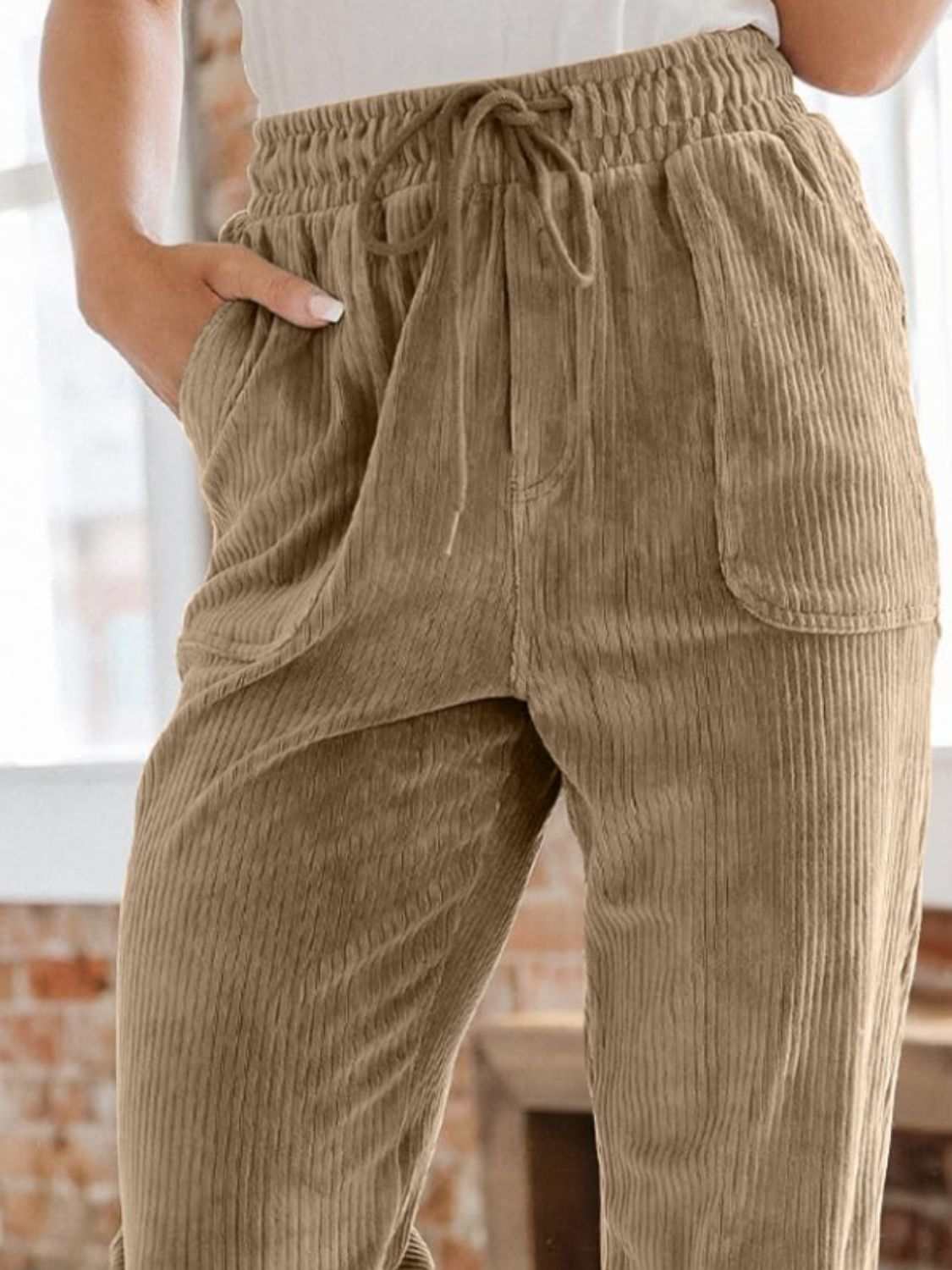Drawstring Pants with Pockets - Primrose Signature Boutique