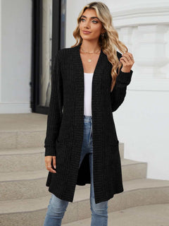 Drop Shipping Open Front Long Sleeve Cardigan - Primrose Signature Boutique