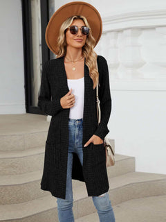 Drop Shipping Open Front Long Sleeve Cardigan - Primrose Signature Boutique