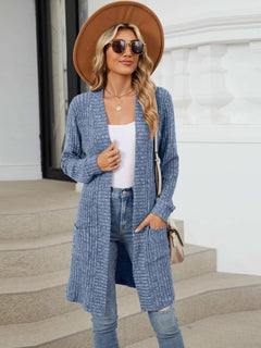 Drop Shipping Open Front Long Sleeve Cardigan - Primrose Signature Boutique