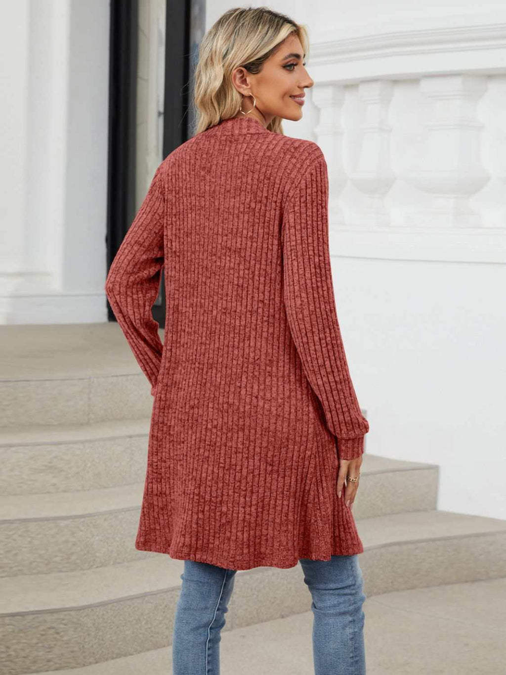 Drop Shipping Open Front Long Sleeve Cardigan - Primrose Signature Boutique