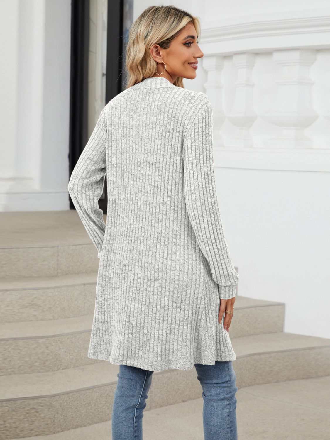 Drop Shipping Open Front Long Sleeve Cardigan - Primrose Signature Boutique