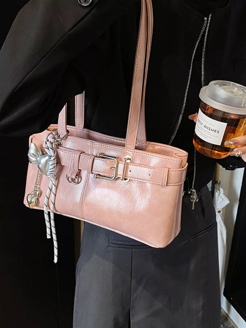 Buckle Decor Shoulder Bag-zoom-