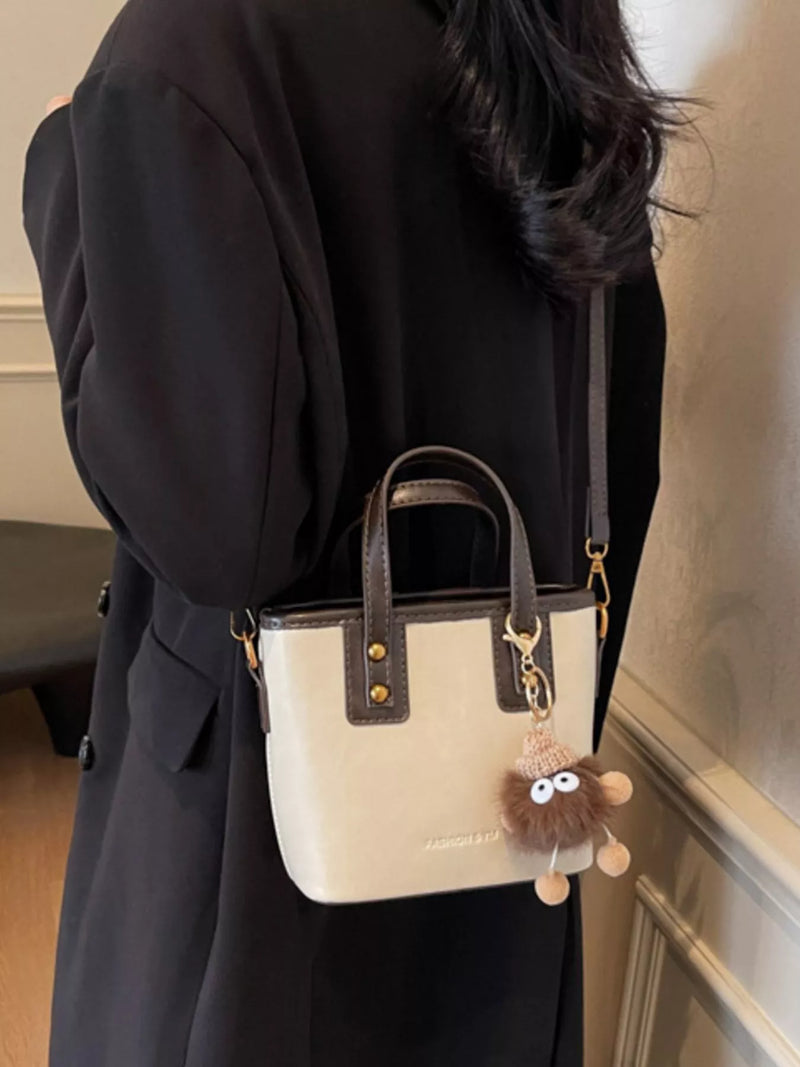 Leather Crossbody Bag with Charm-zoom-