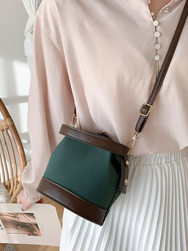 Two-Tone Bucket Crossbody Bag-zoom-