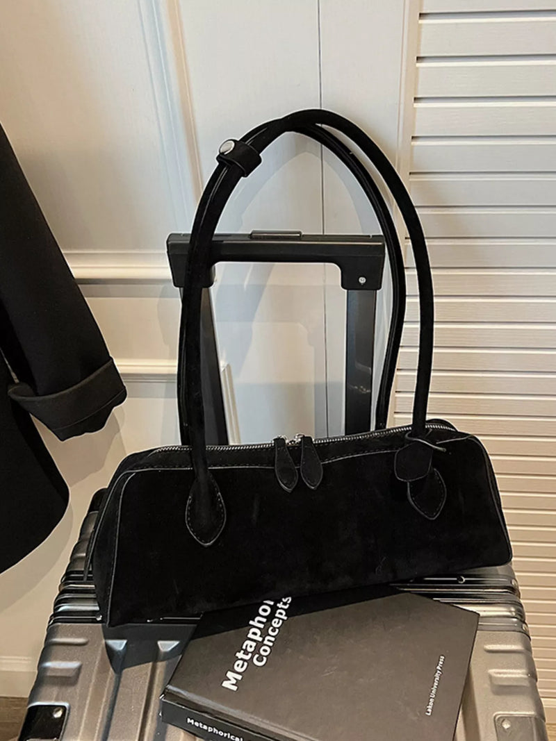 Solid Color Shoulder Bag-zoom-