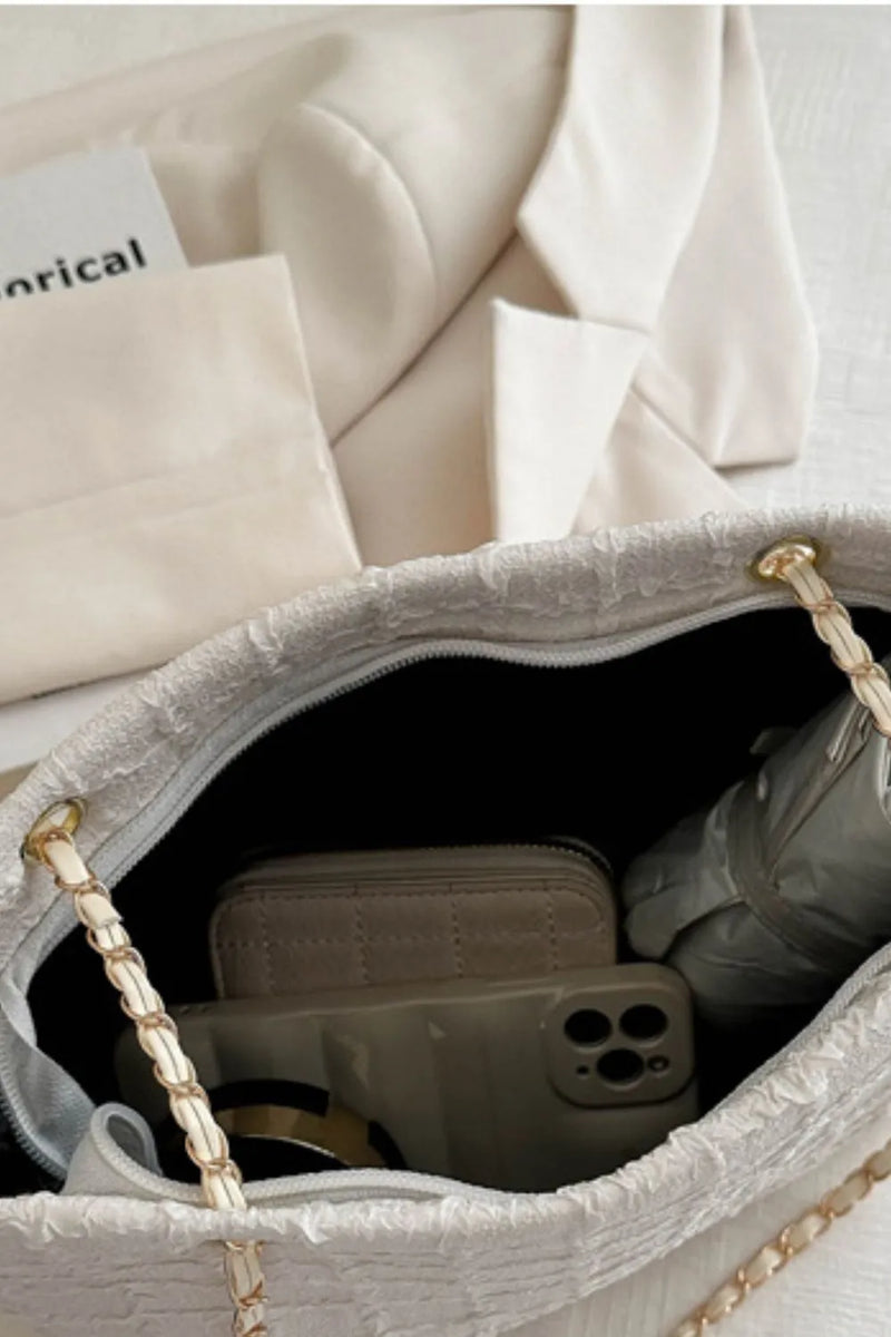 Polyester Texture Chain Tote bag-zoom-