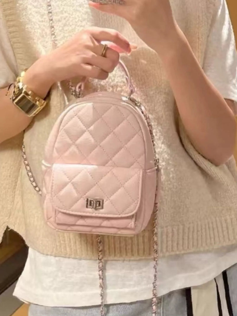 Quilted Mini Backpack Bag-zoom-