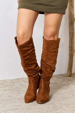 East Lion Corp Block Heel Knee High Boots - Primrose Signature Boutique