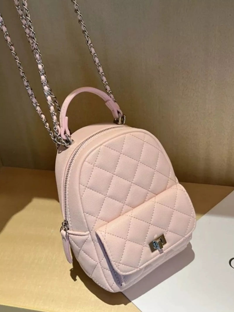 Quilted Mini Backpack Bag-zoom-