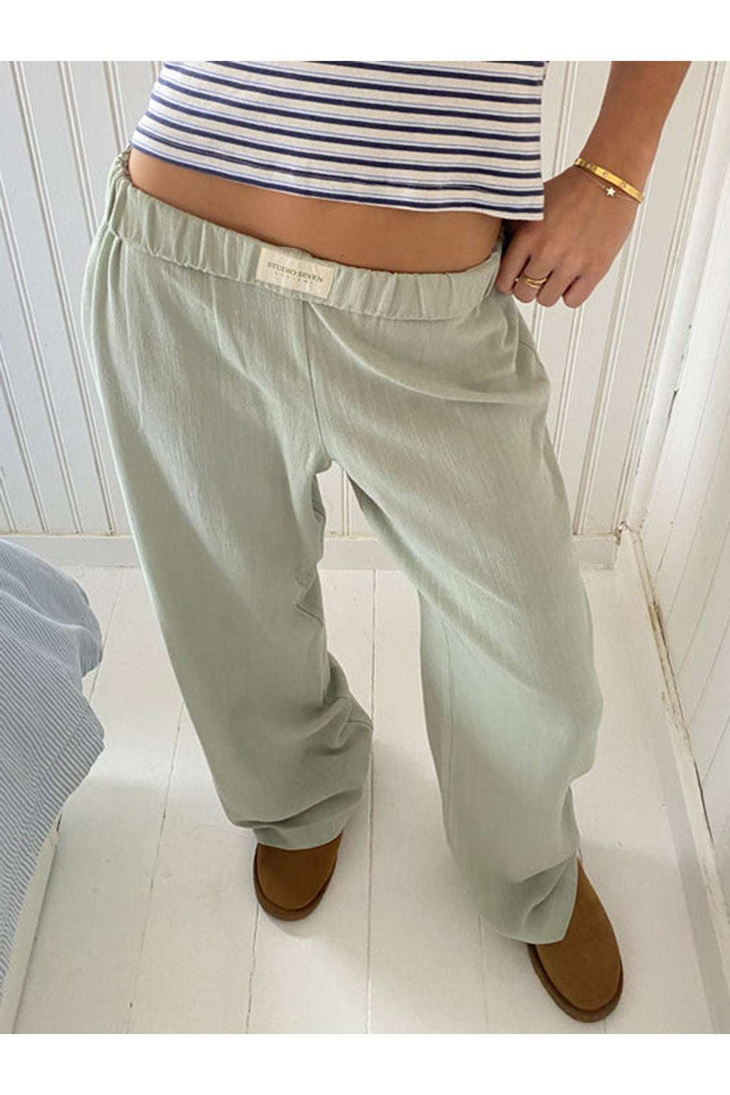 Elastic Waist Wide Leg Pants - Primrose Signature Boutique